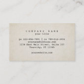 タイプライターフォントラフ古い紙ルック 名刺 (裏面)