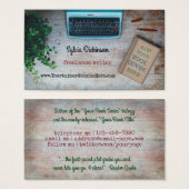 タイプライターフリーランスのライター作家とブックカバー (正面&裏面)