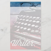 タイプライターブルーレッドアートのライターポップ・アートの 便箋 (正面)