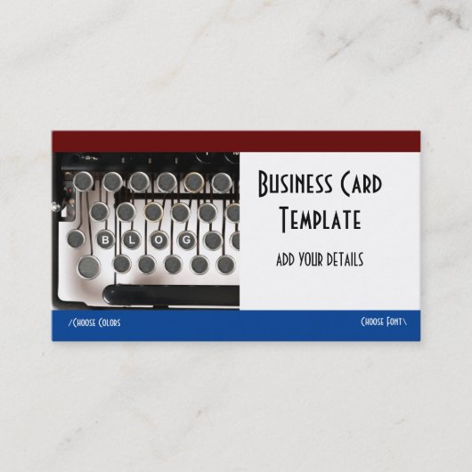 タイプライターブログブロガー 名刺 (正面)
