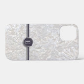 タイプライターボタンのモノグラムとマーブル背景 Case-Mate iPhoneケース (裏面 (横))