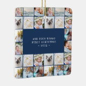 タイプライターミニマルのシンプルフォトコラージグリッド セラミックオーナメント (右)