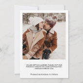 タイプライターミニマルフォントブラックハート写真 セーブザデート (裏面)