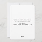 タイプライターモダンスクリプトクリスマスフォトホリデー シーズンカード (裏面)