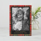 タイプライターモダンレッドと金ゴールドの格子模様の写真 シーズンカード (スタンド正面)