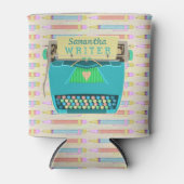 タイプライターレトロミッドセンチュリーモダンカスタム 缶クーラー (正面)