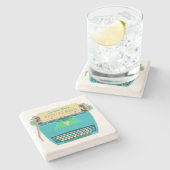 タイプライターレトロ書ズルーム作家名前をカスタムする ストーンコースター (横)