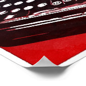 タイプライター付きブルーレッドアートポップ・アートのポスター ポスター (角)