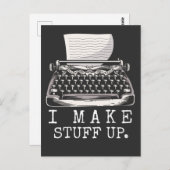 タイプライター作家ウィッティ・ストーリーテラー書ブック ポストカード (正面/裏面)