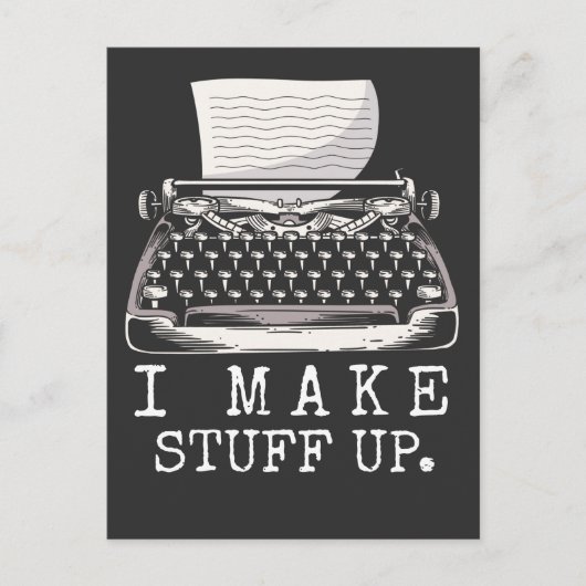 タイプライター作家ウィッティ・ストーリーテラー書ブック ポストカード (正面)