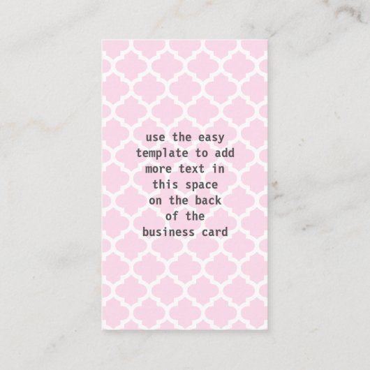 タイプライター作家モダンレトログレーピンク 名刺 (裏面)