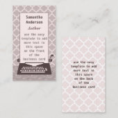 タイプライター作家ライモダンターウォームグレーレトロ 名刺 (正面/裏面)