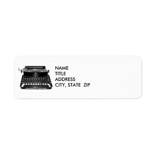 タイプライター作家小説家住所 シール (正面)