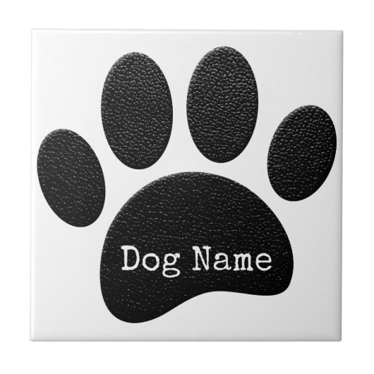タイプライター名カスタム付きドッグポープリント タイル (正面)