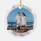 タイプライター夫妻 |とメリー写結婚した真 セラミックオーナメント (正面)