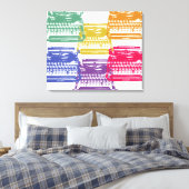 タイプライター数々の- – 色 キャンバスプリント (インサイチュ (寝室))