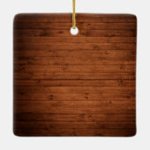 タイプライター文字ウッド初めてのクリスマス結婚ズの写真 セラミックオーナメント (裏面)