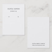 タイプライター文字オン白 |イヤリングディスプレイカード 名刺 (正面/裏面)