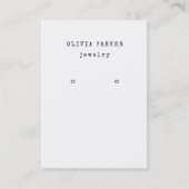 タイプライター文字オン白 |イヤリングディスプレイカード 名刺 (正面)