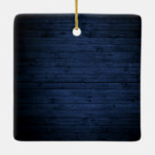 タイプライター文字ブルーウッド初めてのクリスマス結婚ズ セラミックオーナメント (裏面)