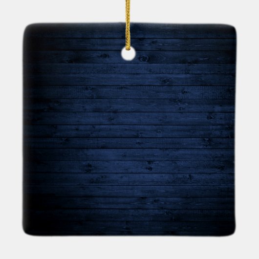 タイプライター文字ブルーウッド初めてのクリスマス 婚約した セラミックオーナメント (裏面)