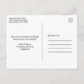 タイプライター文字プレイドクリスマスファミリーフォトクラフト ポストカード (裏面)