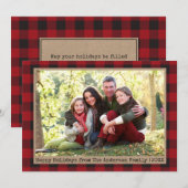 タイプライター文字プレイドファミリーフォトクラフト シーズンカード (正面/裏面)