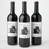 タイプライター文字ミニマリスト結婚写真 ワインラベル (ボトル)