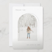 タイプライター文字ミニマルシンプルリストアーチ写真 シーズンカード (正面)