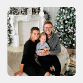 タイプライター文字初めてのクリスマスニューホームグリーン メタルオーナメント (裏面)