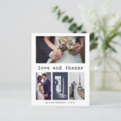 タイプライター文字結婚BUDGETさんの4写真ありがとう (スタンド正面)