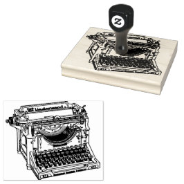 タイプライター木製ハンドルアートスタンプ ラバースタンプ