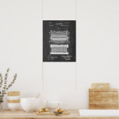 タイプライター特許 ポスター (キッチン)