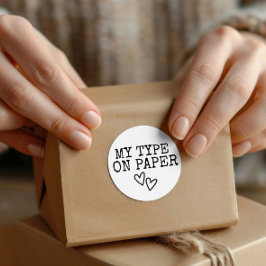 タイプライター私のタイプ紙ミニマル結婚リスト ラウンドシール