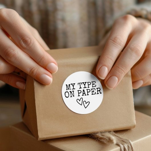 タイプライター私のタイプ紙ミニマル結婚リスト ラウンドシール