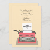 タイプライター管理プロフェッショナル日 サンキューカード (正面/裏面)