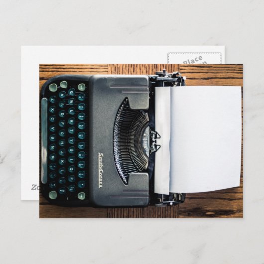タイプライター紙にあなた自身の文字を加えて下さい! ポストカード (正面/裏面)