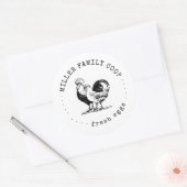 タイプライター素朴ファミリーファームチキン ラウンドシール (封筒)