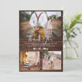 タイプライター素朴フォントありがとうございましたPHOTO Collage サンキューカード (スタンド正面)