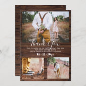 タイプライター素朴フォントありがとうございましたPHOTO Collage サンキューカード (正面/裏面)