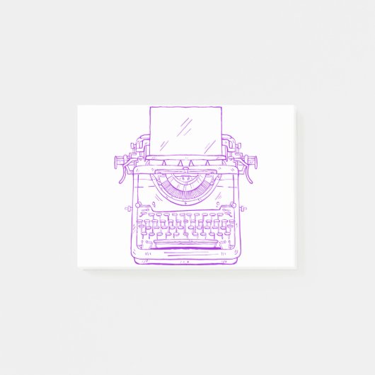 タイプライター紫ヴィンテージ ポストイット (正面)