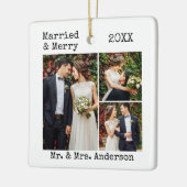 タイプライター結婚した文字メリーと結婚の写真 セラミックオーナメント (左)