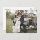 タイプライター結婚スクリプトの感謝してい写真: ポストカード (正面/裏面)