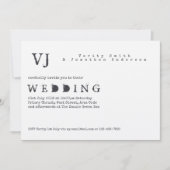 タイプライター結婚フォントのヴィンテージ素朴クラフト 招待状 (正面)