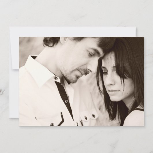 タイプライター結婚フォントのヴィンテージ素朴クラフト 招待状 (裏面)