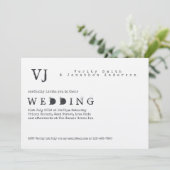 タイプライター結婚フォントのヴィンテージ素朴クラフト 招待状 (スタンド正面)