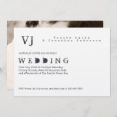 タイプライター結婚フォントのヴィンテージ素朴クラフト 招待状 (正面/裏面)