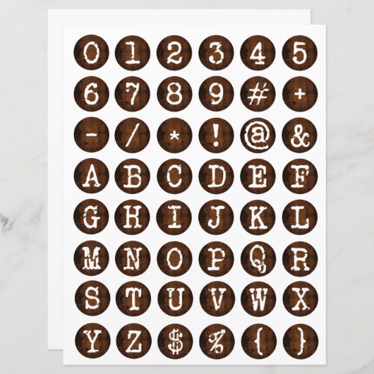 タイプライター装飾古文字コラージュ (正面/裏面)