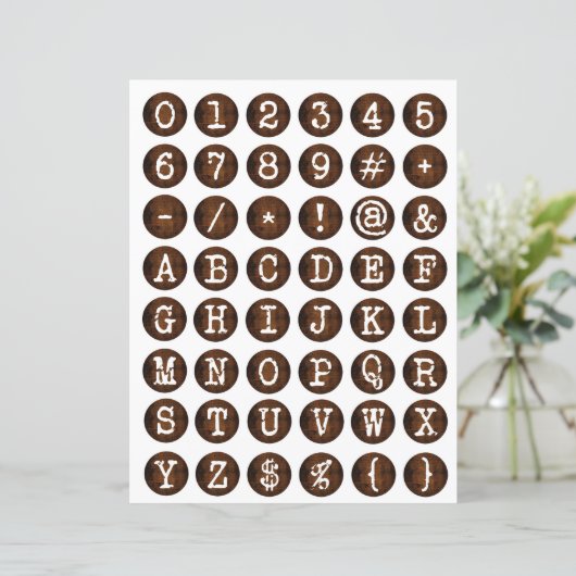 タイプライター装飾古文字コラージュ (スタンド正面)