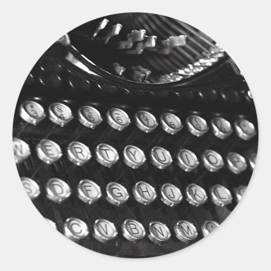 タイプライター鍵シール ラウンドシール (正面)